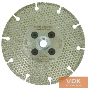 Diamond cutting disc for marble d125 with flange with continuous spraying