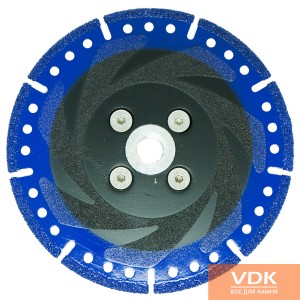 VACUUM BRAZED  BLUE с ФЛАНЦЕМ Алмазный отрезной диск для мрамора, двухсторонний на вакуумной пайке