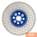 VACUUM BRAZED BLUE фланець d 125  Алмазный отрезной диск для мрамора, двухсторонний на вакуумной пайке с фланцем