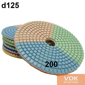 3Color d125 С200 Флексы (полировальные диски) на мокрую 