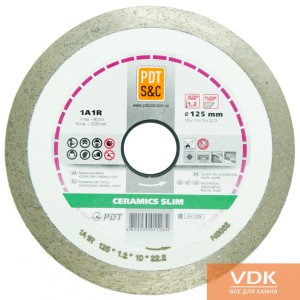 Diamond cutting disc d125 solid 1А1R Ceramics Slim WHITE