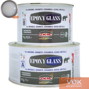 EPOXY GLASS 1,5kg General Эпоксидный морозостойкий клей прозрачно-молочный