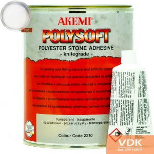POLYSOFT Akemi (білий 1,6 кг) Поліефірний двох- компонентний клей пастоподібний