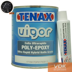Polyester-epoxy adhesive for marble, granite  VIGOR TENAX black 1L