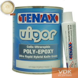 Polyester-epoxy adhesive for marble, granite  VIGOR TENAX transparent milk 1L