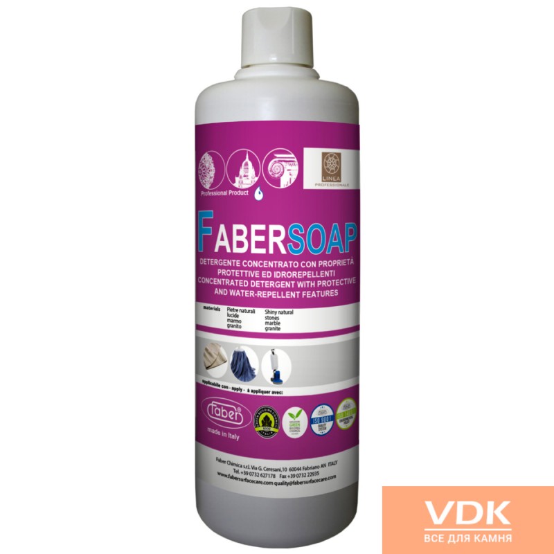 FABER SOAP 1L Cleaner with water-repellent features for polished stone floors